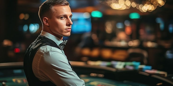 Live roulette wheel spinning in our studio with digital betting layout on screen